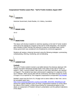 Congressional Timeline Lesson Plan: &ldquo;Gulf of Tonkin Incident