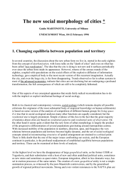 The new social morphology of cities *