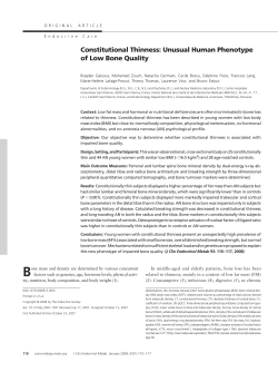 Constitutional Thinness: Unusual Human Phenotype of Low Bone