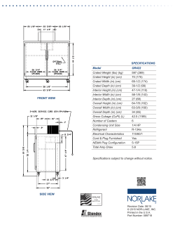 a SPEC SHEET - Nor-Lake