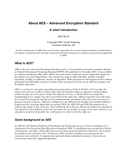 About AES &ndash; Advanced Encrytion Standard