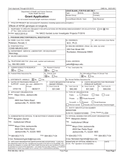 Sample JI application - National Alzheimer`s Coordinating Center