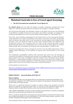 Read full media release - Australian Federation of Travel Agents