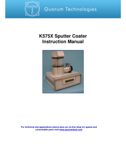 K575X Sputter Coater Instruction Manual