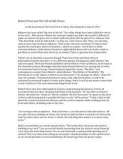 Talking About Robert Frost