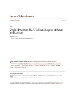 Orphic Powers in JRR Tolkien`s Legend of Beren