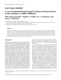 A cross-sectional behavioral genetic analysis