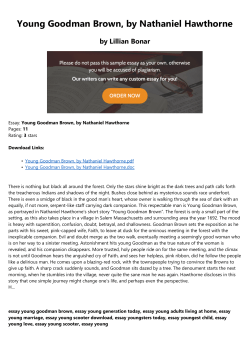 Young Goodman Brown, by Nathaniel Hawthorne