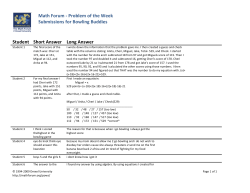 Problem of the Week Submissions for Bowling Buddies Student