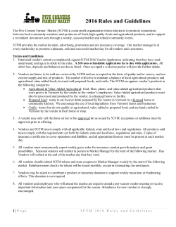 2016 Rules and Guidelines - 5 Corners Farmers Market