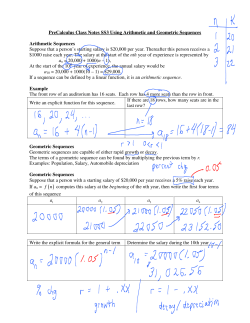 PreCalculus Class Notes SS3 Using Arithmetic and Geometric