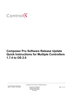 Composer Pro Software Release Update Quick Instructions for
