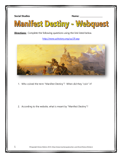 Manifest Destiny webquest