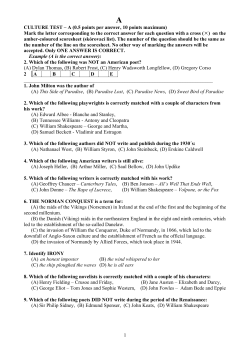 CULTURE TEST &ndash; A (0