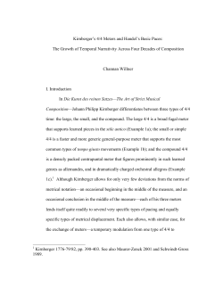 Kirnberger`s 4/4 Meters and Handel`s Basic Paces