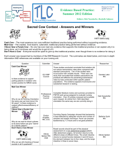 Sacred Cow Contest - Answers and Winners Evidence Based