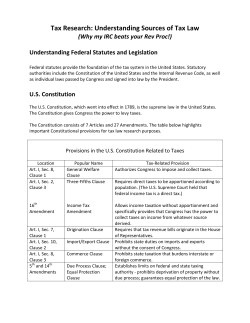 Federal Statutes and Legislation