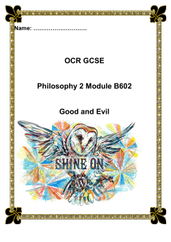 Revision Notes - Good and Evil
