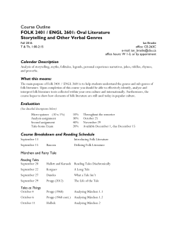 FOLK2401 Oral Literature &ndash; Ian Brodie