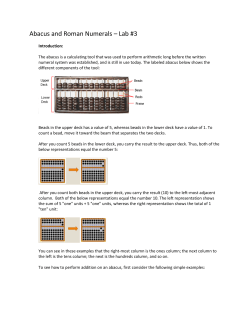 Abacus and Roman Numerals &ndash; Lab #3