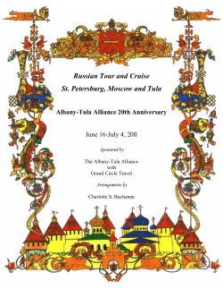 Russian Tour and Cruise St. Petersburg, Moscow and Tula Albany