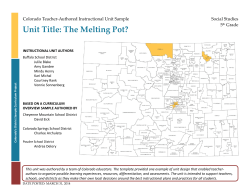 Unit Title: The Melting Pot?