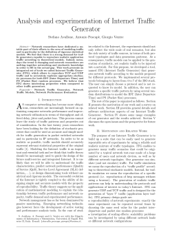 Analysis and experimentation of Internet Traffic - D-ITG