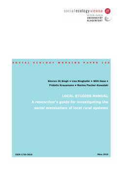 LOCAL STUDIES MANUAL A researcher`s guide for investigating