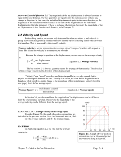 2-2 Velocity and Speed
