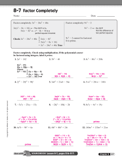 8-7 Factor Completely