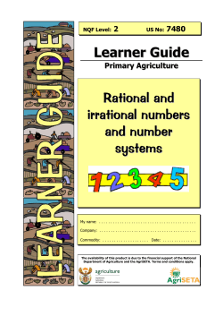 Learner Guide Rational and irrational numbers and number systems