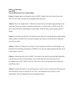 Follow Up Questions June 2014 Lauren Britton interviews Andrea