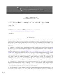 MTO 17.2: Cox, Mimetic Hypothesis