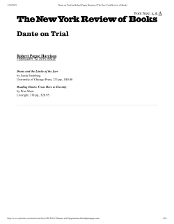 Dante on Trial - University of Chicago