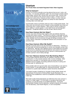 Uranium - Sask&middot;H2O