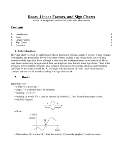 Roots, Linear Factors, and Sign Charts