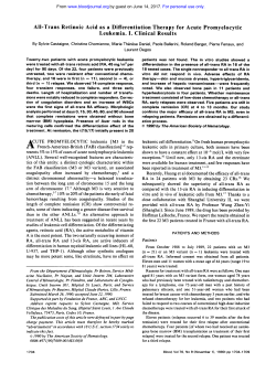 All-Trans Retinoic Acid as a Differentiation Therapy