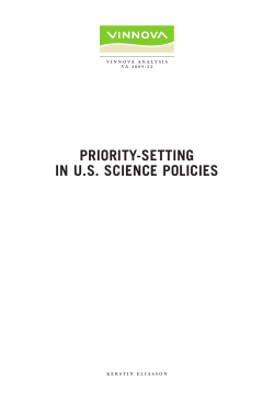 Priority-Setting in US Science Policies