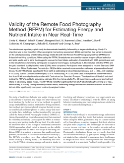 Validity of the Remote Food Photography Method (RFPM) for