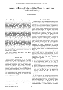 Genesis of Indian Culture: Akbar Quest for Unity in a