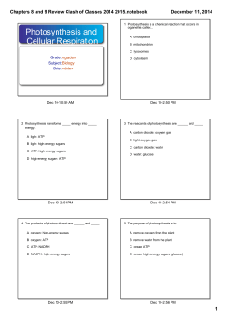 Chapters 8 and 9 Review Clash of Classes 2014 2015.notebook