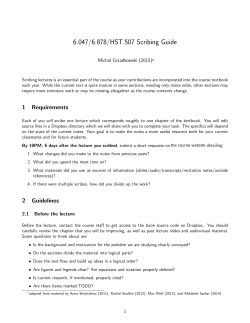 Scribing Guide - MIT OpenCourseWare