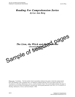 The Lion, The Witch And The Wardrobe By Sample Of