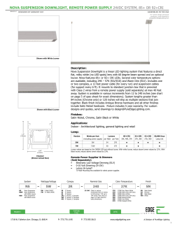 NOVA SUSPENSION DOwNLIgHt, REmOtE POwER