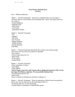 Great Projects: Marshall Movie Inventory Box 1: Binders (notebooks