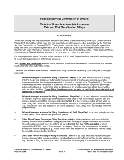 Technical Notes for Automobile Insurance Rate and Risk