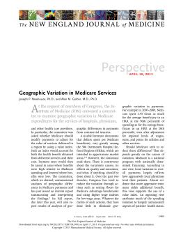 Geographic Variation in Medicare Services