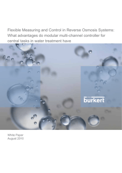 Flexible Measuring and Control in Reverse Osmosis Systems: What