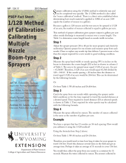 1/128 Method of Calibration- Calibrating Multiple Nozzle Boom