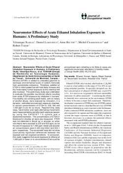Neuromotor Effects of Acute Ethanol Inhalation Exposure in Humans
